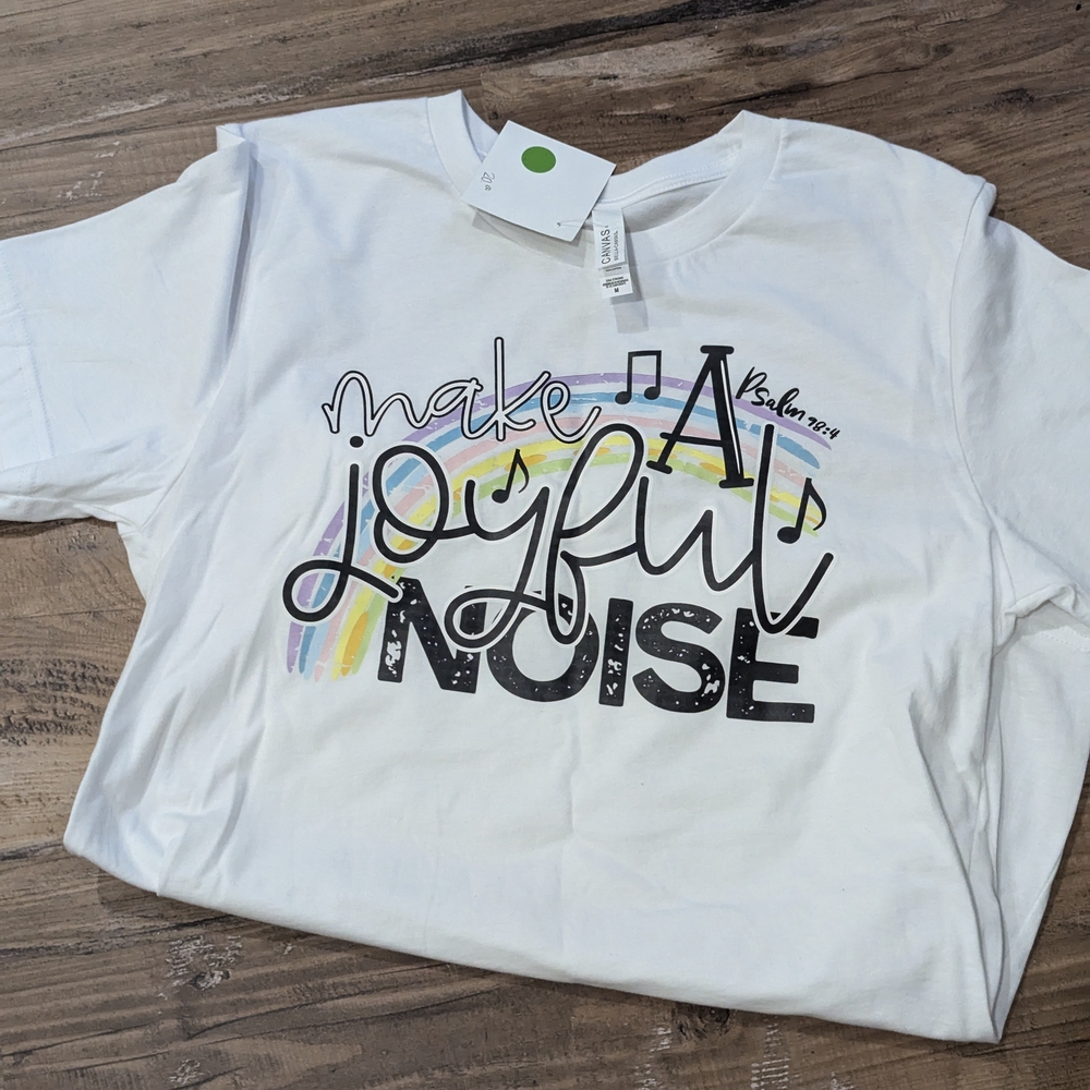 White Kids Shirt with Joyful Noise Design